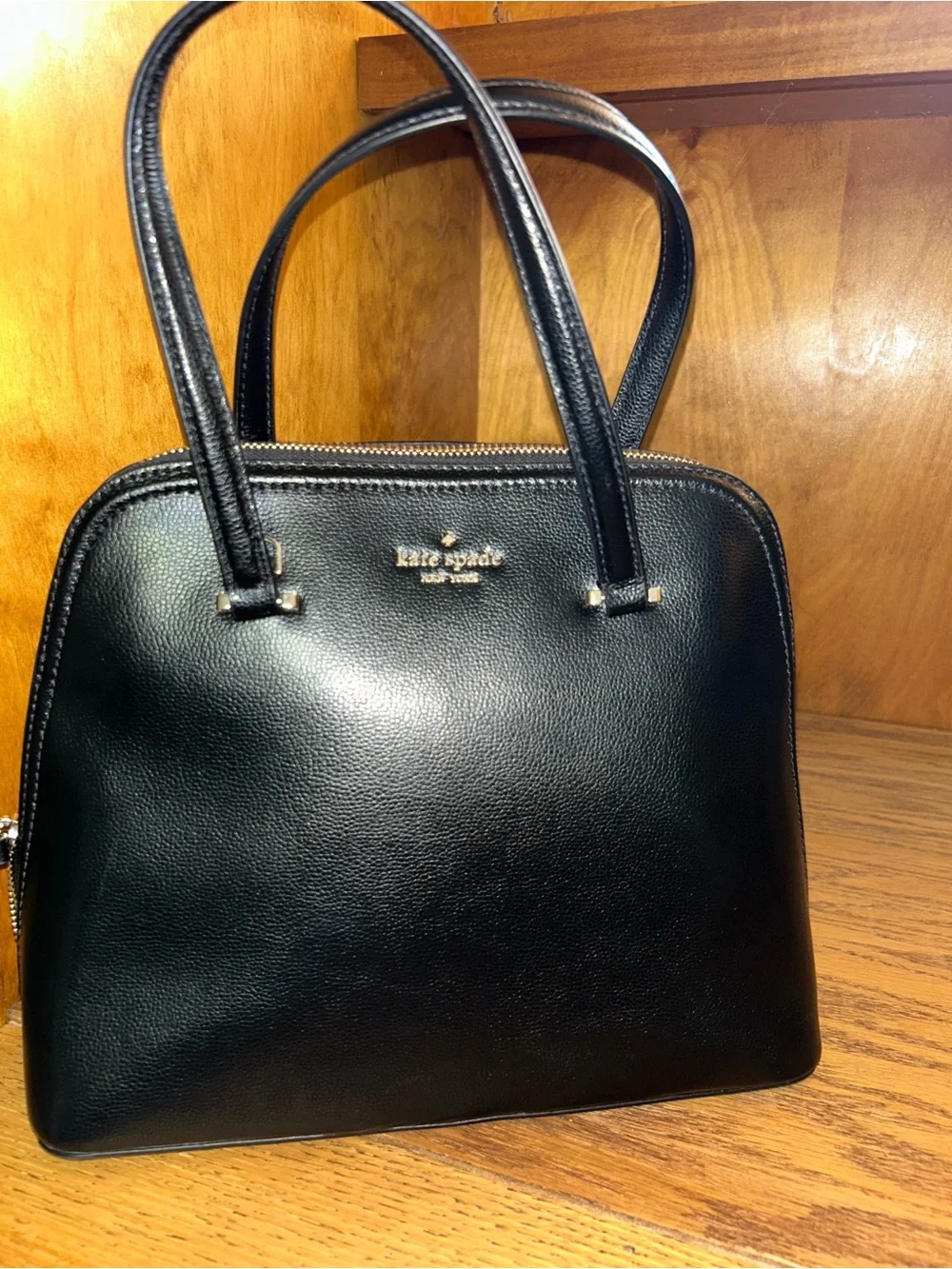 kate spade Black Leather Dome Satchel